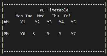 Timetable produced